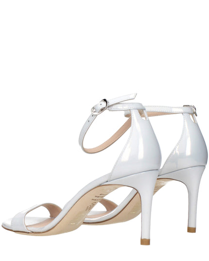 Stuart Weitzman White Leather Stiletto Heel Sandals
