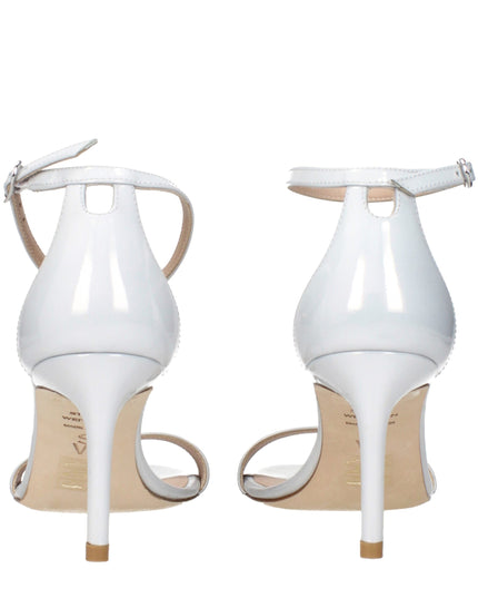 Stuart Weitzman White Leather Stiletto Heel Sandals