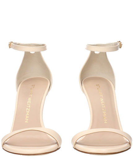 Stuart Weitzman Beige Leather Stiletto Heel Sandals