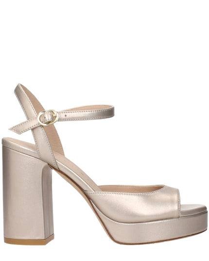 Stuart Weitzman Beige Leather Platform Sandals