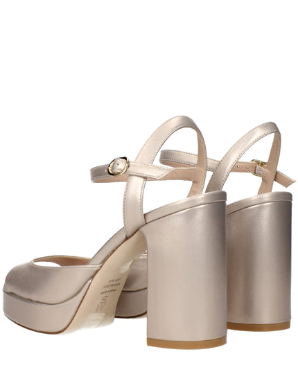 Stuart Weitzman Beige Leather Platform Sandals