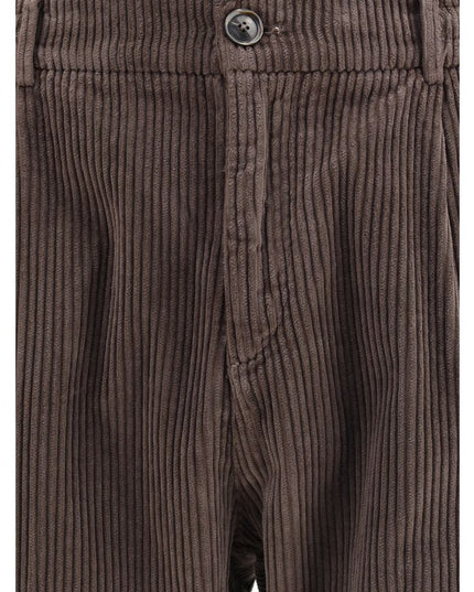 Cruna Brown Cotton Casual Pants