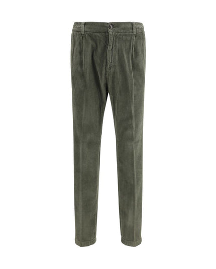 Cruna Green Cotton Casual Pants