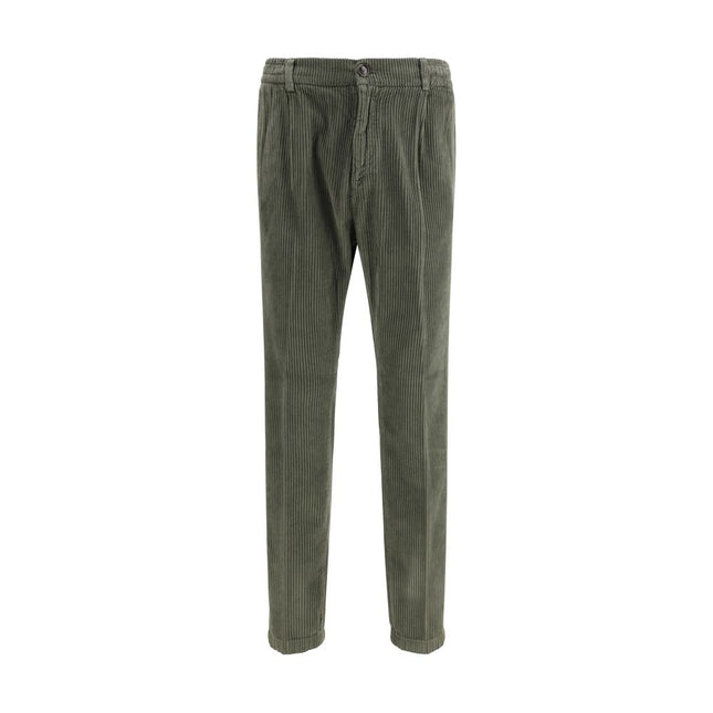 Cruna Green Cotton Casual Pants