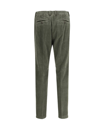 Cruna Green Cotton Casual Pants
