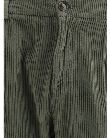 Cruna Green Cotton Casual Pants