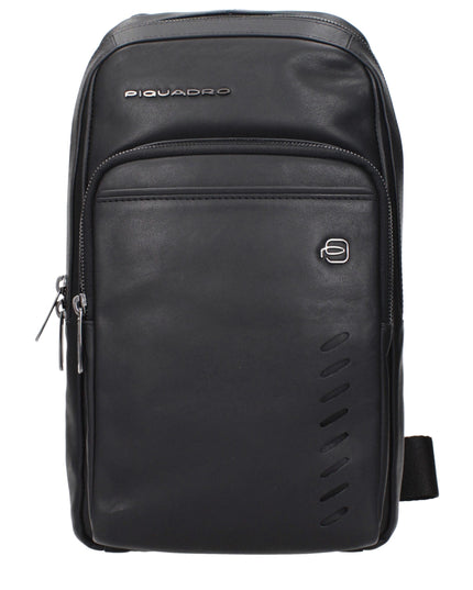 Piquadro Black Leather Crossbody Bag