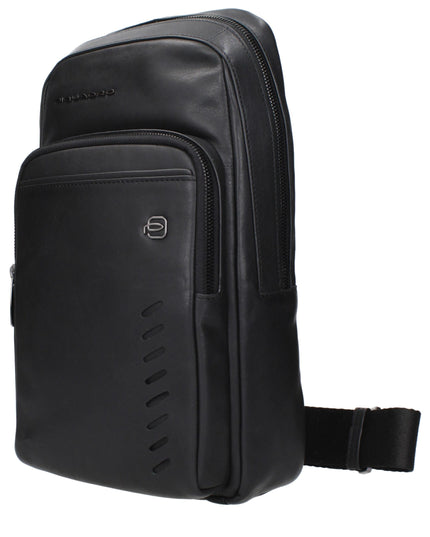 Piquadro Black Leather Crossbody Bag