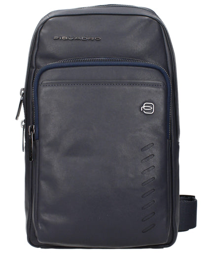 Piquadro Blue Leather Crossbody Bag
