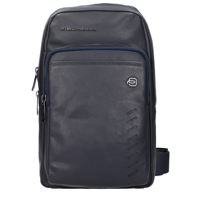 Piquadro Blue Leather Crossbody Bag