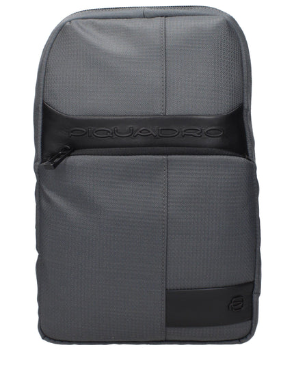 Piquadro Gray Fabric Crossbody Bag