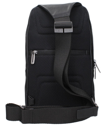 Piquadro Black Leather Crossbody Bag