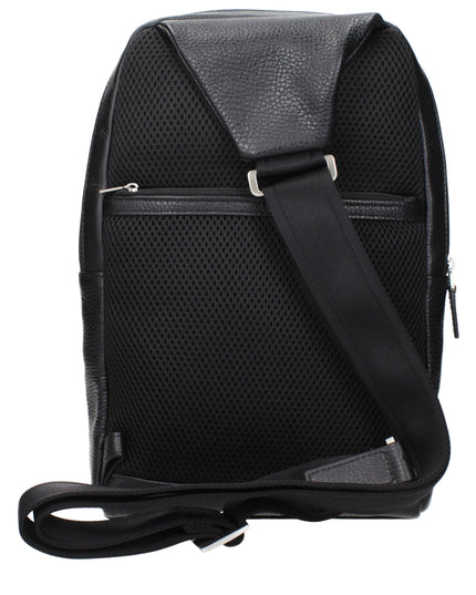 Piquadro Black Leather Crossbody Bag