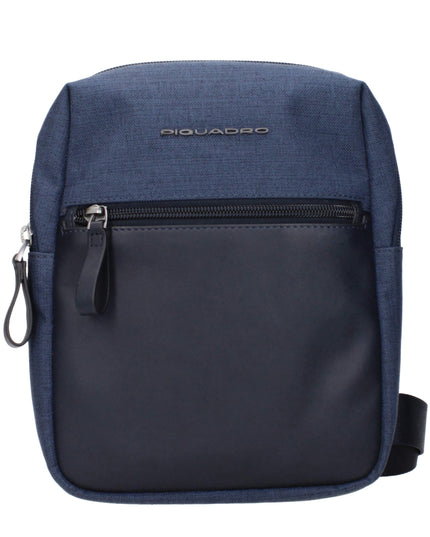 Piquadro Blue Fabric Crossbody Bag