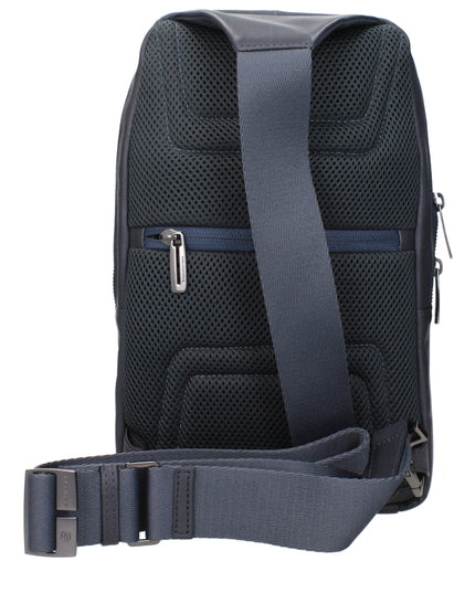 Piquadro Blue Leather Crossbody Bag
