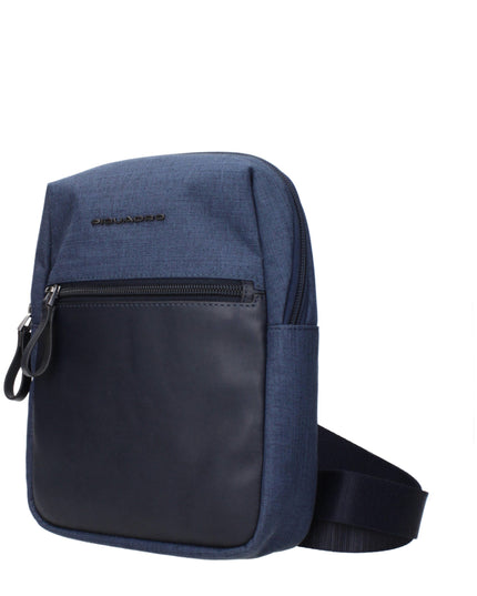 Piquadro Blue Fabric Crossbody Bag