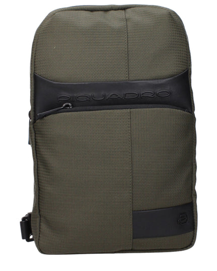 Piquadro Green Fabric Crossbody Bag