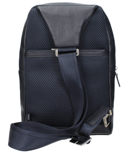 Piquadro Blue Leather Crossbody Bag
