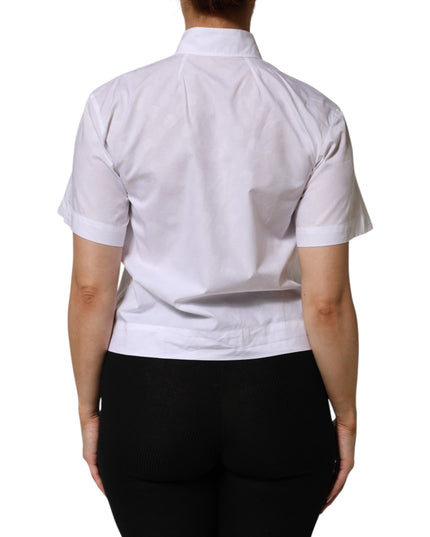 Dolce & Gabbana White Collared Short Sleeve Polo Shirt Top