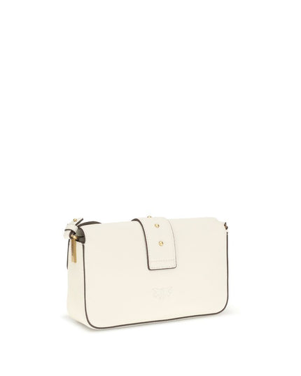 PINKO White Calf Leather Bos Taurus Shoulder Bag