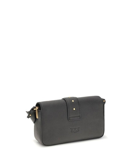 PINKO Black Calf Leather Bos Taurus Shoulder Bag