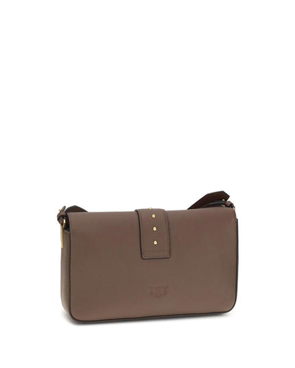PINKO Brown Calf Leather Bos Taurus Shoulder Bag