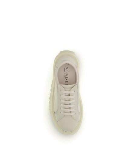 Casadei White Rubber Platform Sneakers