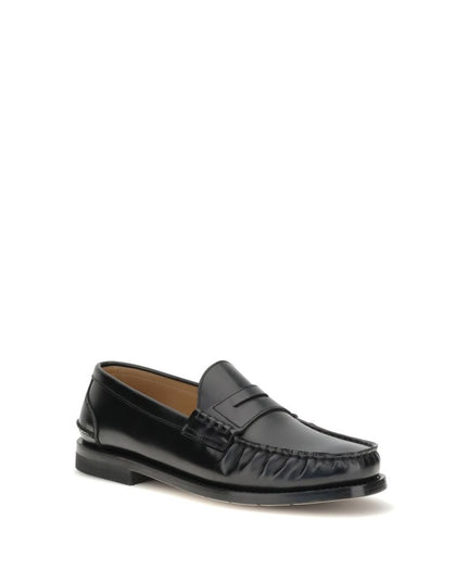 Premiata Black Calf Leather Bos Taurus Slip-On Loafers
