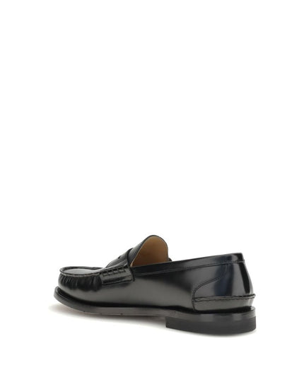 Premiata Black Calf Leather Bos Taurus Slip-On Loafers