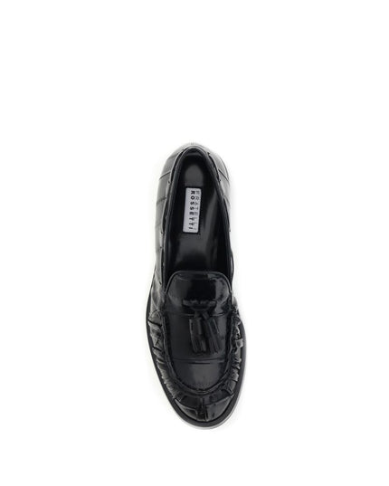 Fratelli Rossetti Black Rubber Slip-On Loafers