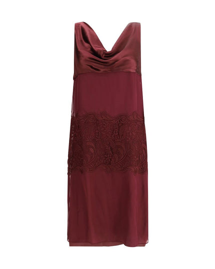 Ferragamo Bordeaux Silk Cocktail Dress