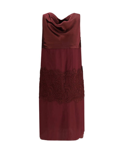 Ferragamo Bordeaux Silk Cocktail Dress