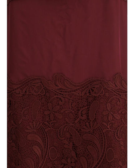 Ferragamo Bordeaux Silk Cocktail Dress