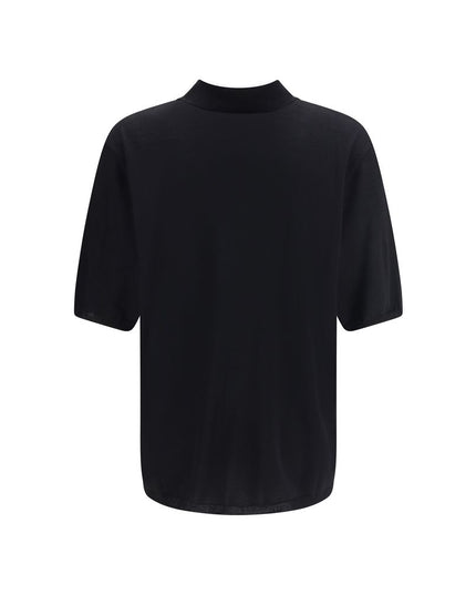 Saint Laurent Black Wool Polo Shirt