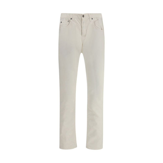 PT Torino White Cotton Casual Pants