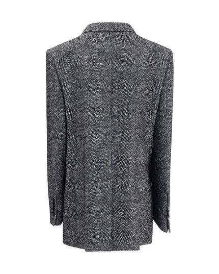 Dolce & Gabbana Gray Fleece Wool Blazer