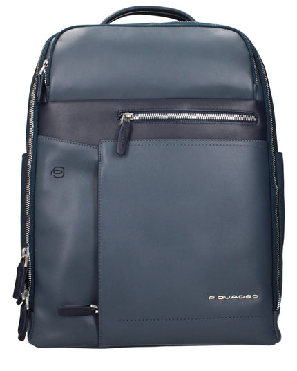 Piquadro Blue Leather Backpack