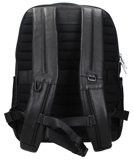 Piquadro Black Leather Backpack