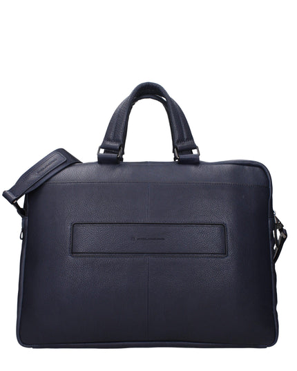 Piquadro Blue Leather Business And Laptop Bag