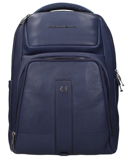 Piquadro Blue Leather Backpack