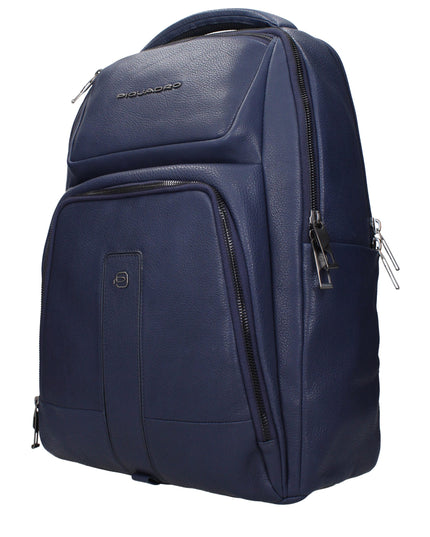 Piquadro Blue Leather Backpack