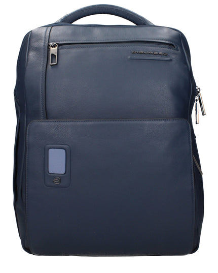Piquadro Blue Leather Backpack