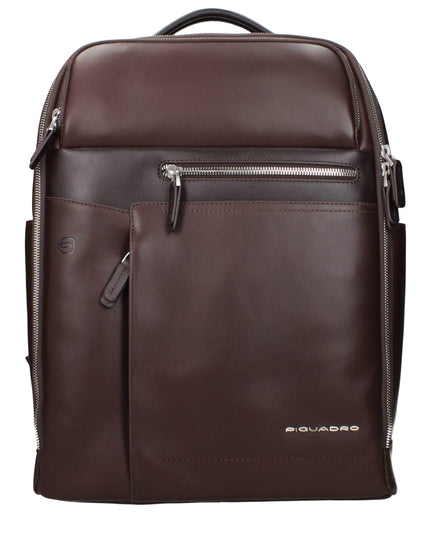 Piquadro Brown Leather Backpack