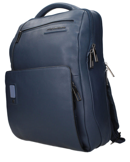 Piquadro Blue Leather Backpack