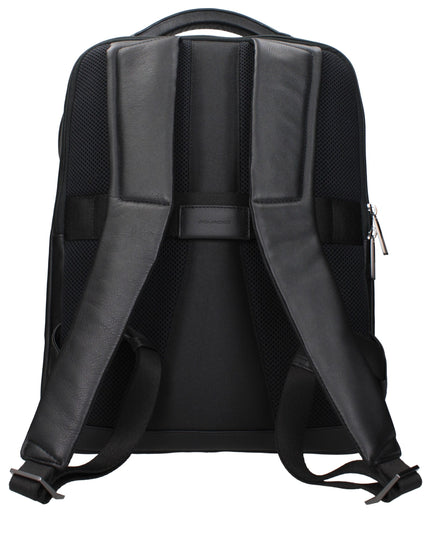 Piquadro Black Leather Backpack