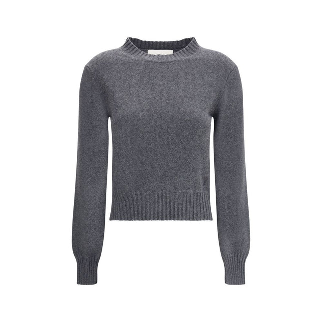 Ami Paris Gray Cashmere Cashmere Sweater