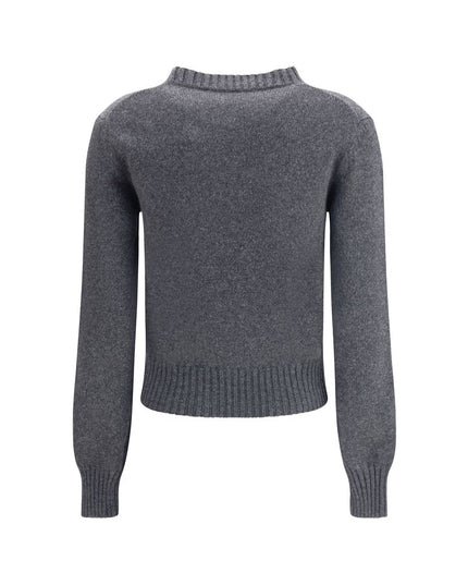 Ami Paris Gray Cashmere Cashmere Sweater