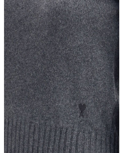 Ami Paris Gray Cashmere Cashmere Sweater