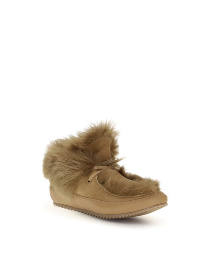 Pedro García Beige Leather Ankle Boots