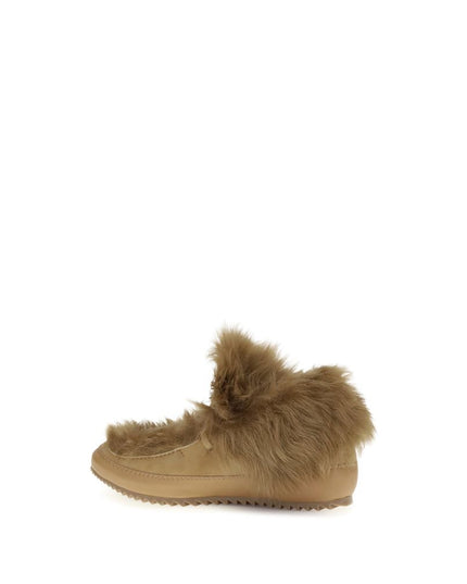 Pedro García Beige Leather Ankle Boots